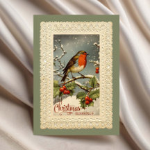 Weihnachts-Segnungen Robin Vintag Reproduction