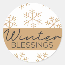 Weihnachts-Segnungen Schneeflocken Dekorative Stic Runder Aufkleber