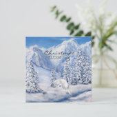 Weihnachts-Segnungen Winterlandschaft und Weißfuch Karte (Stehend Vorderseite)