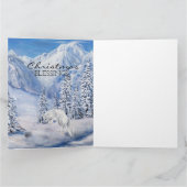 Weihnachts-Segnungen Winterlandschaft und Weißfuch Karte (Innenseite)