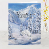 Weihnachts-Segnungen Winterlandschaft und Weißfuch Karte (Gelbe Blume)