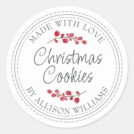 Weihnachts-selbst gebackene Cookies Jar Runder Aufkleber (Vorderseite)