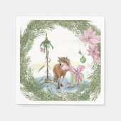 Weihnachts Servietten mit Pony Bild (Vorderseite)