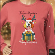 Weihnachts Setter Hund Rentiere Geschenk Grafik