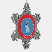 Weihnachts-Shane Schneeflocken Zinn-Ornament (Links)