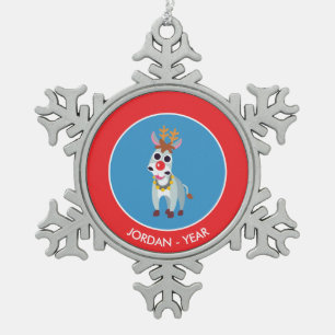 Weihnachts-Shane Schneeflocken Zinn-Ornament