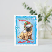 Weihnachts-Shar-Pei-Feiertage-Einladung Feiertagskarte (Stehend Vorderseite)