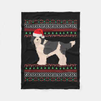 Weihnachts Sheepadoodle hässlicher Schäferhund Pud Fleecedecke