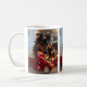 Weihnachts-Sheltie-Tasse Kaffeetasse