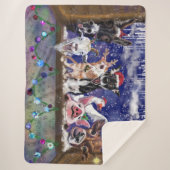 Weihnachts-Sherpa Blanket Funny Farm Tierisches Pa Sherpadecke (Vorderseite)