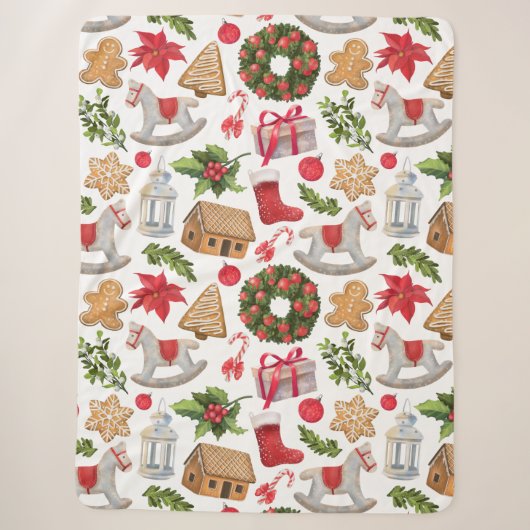 Weihnachts-Sherpa-Blanket Sherpadecke (Vorderseite)