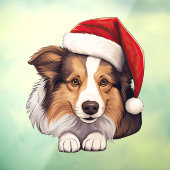 Weihnachts-Shetland Sheepdog Fensteraufkleber (Blatt 3)