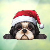 Weihnachts-Shih Tzu-Fensterklammer Fensteraufkleber (Blatt 3)