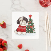 Weihnachts-Shih-Tzu-Hund Serviette (Beispiel)