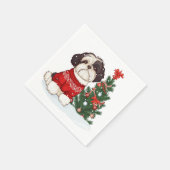 Weihnachts-Shih-Tzu-Hund Serviette (Ecke)