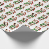 Weihnachts Shih Tzu mit Winterskarf Geschenkpapier (Ecke)