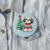 Weihnachts-Shih-Tzu-Santa-Hund Button (Beispiel)