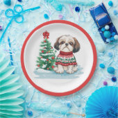Weihnachts-Shih-Tzu-Santa-Hund Pappteller (Party)