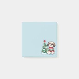 Weihnachts-Shih-Tzu-Santa-Hund Post-it Klebezettel