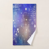 Weihnachts Shiny Snowflake Hintergrund Badhandtuch Set (Handtuch)