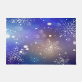 Weihnachts Shiny Snowflake Hintergrund Fußmatte (Vorderseite)