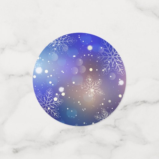 Weihnachts Shiny Snowflake Hintergrund Konfetti (Klein Vorderseite)