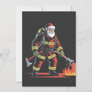 Weihnachts-Shirt des Feuerwehrmanns XMas Funny San Einladung
