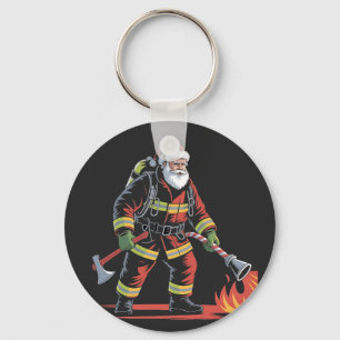 Weihnachts-Shirt des Feuerwehrmanns XMas Funny San Schlüsselanhänger