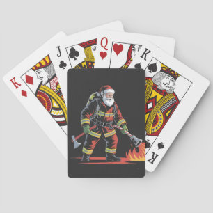 Weihnachts-Shirt des Feuerwehrmanns XMas Funny San Spielkarten