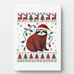 Weihnachts-Shirt für Faultierliebhaber Geschenk Sa Fotoplatte