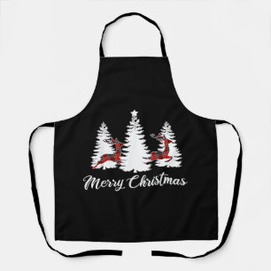 Weihnachts-Shirt für Frauen Buffalo Kariert Rentie Schürze