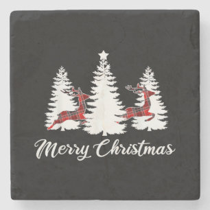 Weihnachts-Shirt für Frauen Büffel Karo Hirsch Steinuntersetzer