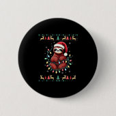Weihnachts-Shirt für Sloth Lover-Geschenk Santa Bu Button (Vorderseite)