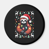 Weihnachts-Shirt für Sloth Lover-Geschenk Santa Bu Magnet (Vorne)