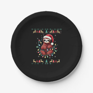 Weihnachts-Shirt für Sloth Lover-Geschenk Santa Bu Pappteller