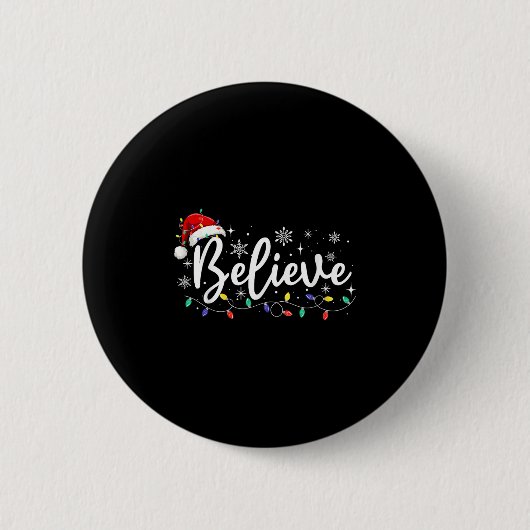 Weihnachts-Shirt - Glaube den Weihnachtsmann an Ch Button (Vorderseite)