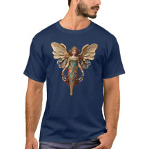 Weihnachts-Shirt mit Vintage-Engel-Ornament