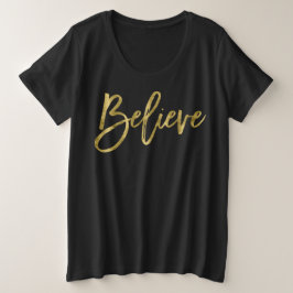 Weihnachts-Shirts für Frauen Plus Größe glauben Go Große Größe T-Shirt