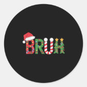 Weihnachts-Shirts für Kinder-Jungen Bruh Funny Chr Runder Aufkleber (Vorderseite)