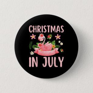 Weihnachts-Shirts im Juli für Frauen Rosa Flamingo Button