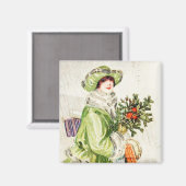 Weihnachts-Shopper Vintag Magnet (Vorderseite/Rückseite)