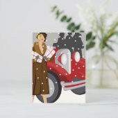 Weihnachts-Shopping im Schnee Postkarte (Stehend Vorderseite)