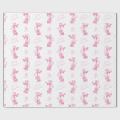 Weihnachts-Shopping Mädchen pink Geschenkpapier (Flach)