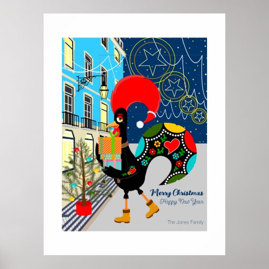 Weihnachts-Shopping mit dem portugiesischen Rooste Poster (Vorne)