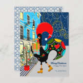 Weihnachts-Shopping mit dem portugiesischen Rooste Postkarte (Vorne/Hinten)
