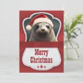 Weihnachts-Siegel Feiertagskarte (Stehend Vorderseite)