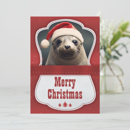 Weihnachts-Siegel Feiertagskarte (Stehend Vorderseite)