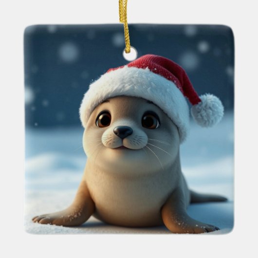 Weihnachts-Siegel Keramikornament (Vorderseite)
