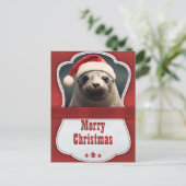 Weihnachts-Siegel Postkarte (Stehend Vorderseite)