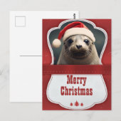 Weihnachts-Siegel Postkarte (Vorne/Hinten)